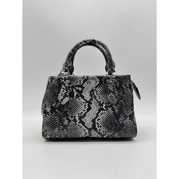 MICHAEL KORS Marilyn snake leather small satchel crossbody bag -Quarry gray - Picture 1 of 10